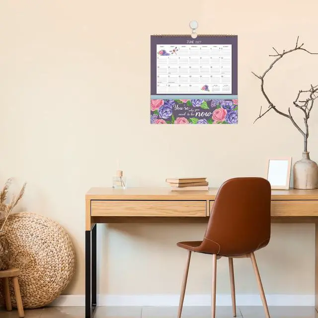 Alt view image 7 of 7 - 2027 Wall Calendar - Pocket Calendar, 11.2" x 11.2", 2027 Calendar with Pockets, Jan. 2027 - Dec. 2027, Wall Calendar 12 Month, Calendars for Office School Home - 12 Different Floral
