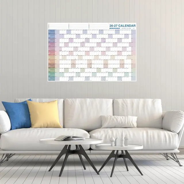 Alt view image 2 of 7 - Yearly Wall Calendar 2026-2027 - Large Yearly Calendar 2026-2027, Jul 2026 - Jun 2027, 38.2'' x 25.2'' (Open), 12 Months, Thick Yearly Wall Calendar with To-do Lists, Notes, Stickers, All At One Page