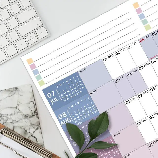 Alt view image 6 of 7 - Yearly Wall Calendar 2026-2027 - Large Yearly Calendar 2026-2027, Jul 2026 - Jun 2027, 38.2'' x 25.2'' (Open), 12 Months, Thick Yearly Wall Calendar with To-do Lists, Notes, Stickers, All At One Page