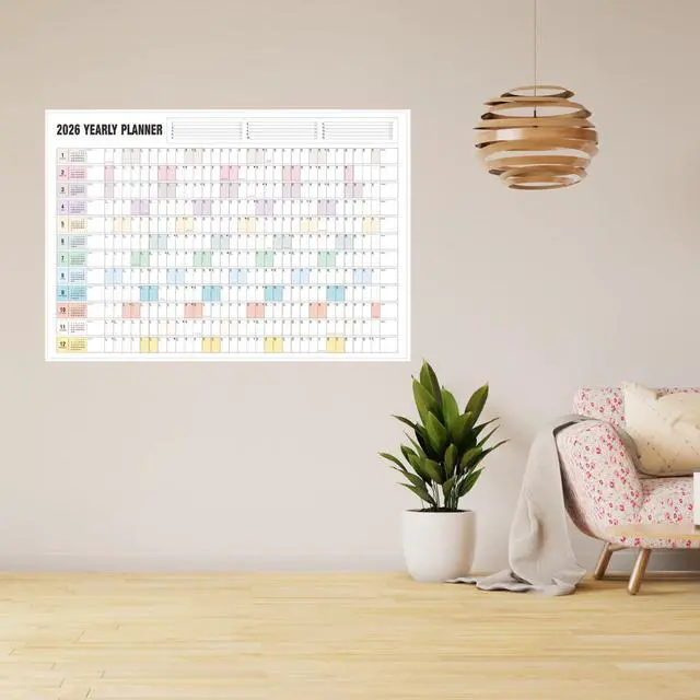 Alt view image 7 of 7 - Yearly Wall Calendar 2026, Paper Full Year Wall Calendar One Page, 365 Day Calendar at One Glance, 23"X 33", Paper Folded