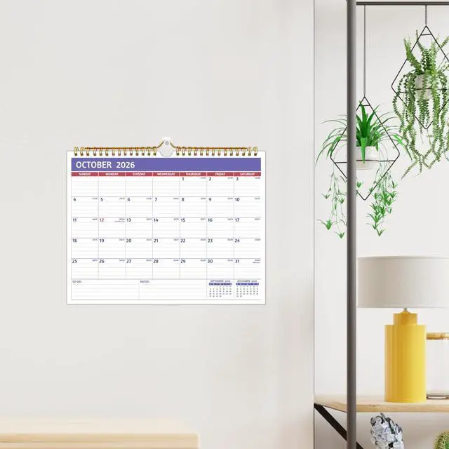 Alt view image 7 of 7 - Wall Calendar 2026-2028 2 Year Calendar 2026-2028, 11 x 8.5 In, Jul 2026 Jun 2028, 2026 Calendar 24 Months, Small Monthly Calendar 2026, with Ruled Blocks, Thick Paper, Holidays, To-dos Notes