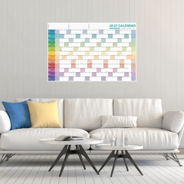 Alt view image 2 of 7 - Yearly Wall Calendar 2026-2027 - Large Yearly Calendar 2026-2027, Jul 2026 - Jun 2027, 38.2'' x 25.2'' (Open), 12 Months, Thick Yearly Wall Calendar with To-do Lists, Notes, Stickers, All At One Page