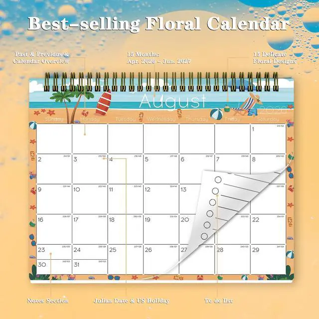 Alt view image 6 of 7 - Small Desk Calendar 2026-2027 - Standing 2026 Desk Calendar, APR.2026 to JUN.2027, 8" x 6", Monthly Flip Desktop Calendar with Stickers, Your Personal Desk Planner for Home Office
