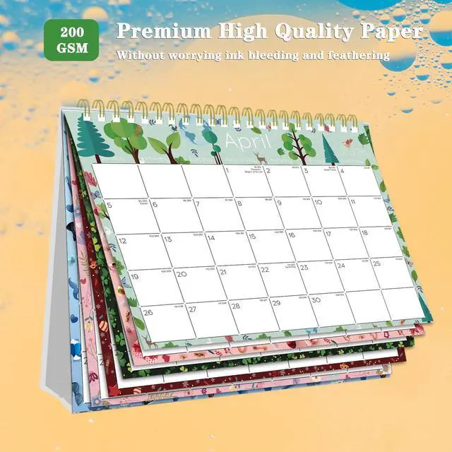 Alt view image 5 of 7 - Small Desk Calendar 2026-2027 - Standing 2026 Desk Calendar, APR.2026 to JUN.2027, 8" x 6", Monthly Flip Desktop Calendar with Stickers, Your Personal Desk Planner for Home Office