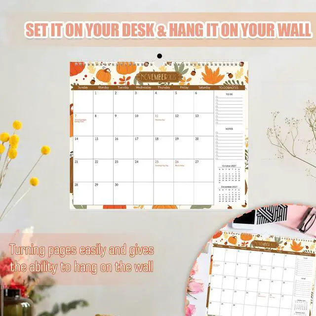 Alt view image 4 of 7 - Wall Calendar 2026-2027, School Year Calendar from Jun. 2026 to Dec. 2027, 19-Month Paper Wall Calendar with To-Do List and Notes for Office School Home Teacher Planning, 14 x 11.5