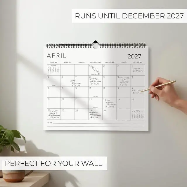 Alt view image 3 of 7 - Beautiful 2026-2027 Wall Calendar - Runs from June 2026 until December 2027 - Large 14.5" x 11.5" Office Wall Calendar for Easy Organizing