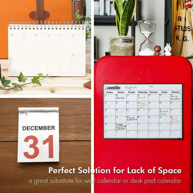 Alt view image 5 of 7 - Fridge Calendar Magnetic Dry Erase Whiteboard Calendar For Refrigerator Planners 16.9 Inches X 11.8 Inches