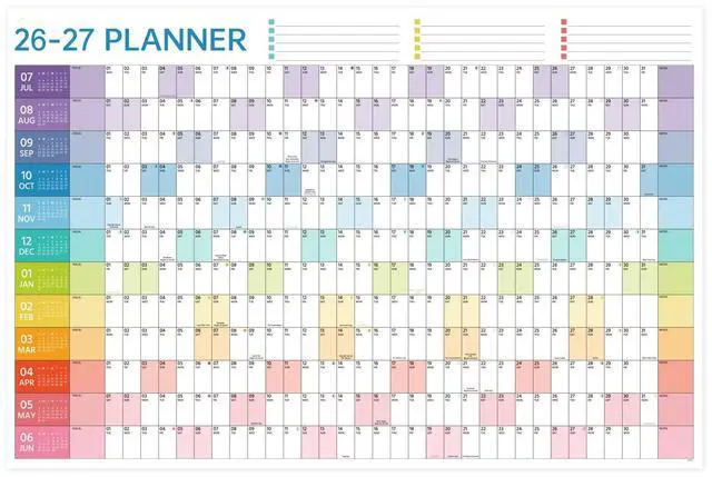 Main image of 2026-2027 Yearly Wall Calendar - Calendar 2026-2027, Wall Calendar 12 Month, July 2026 - June 2027, 23.1"X 34.6" (Open), Full Year Calendar One Page, Annual Year Calendar with Stickers, Holidays