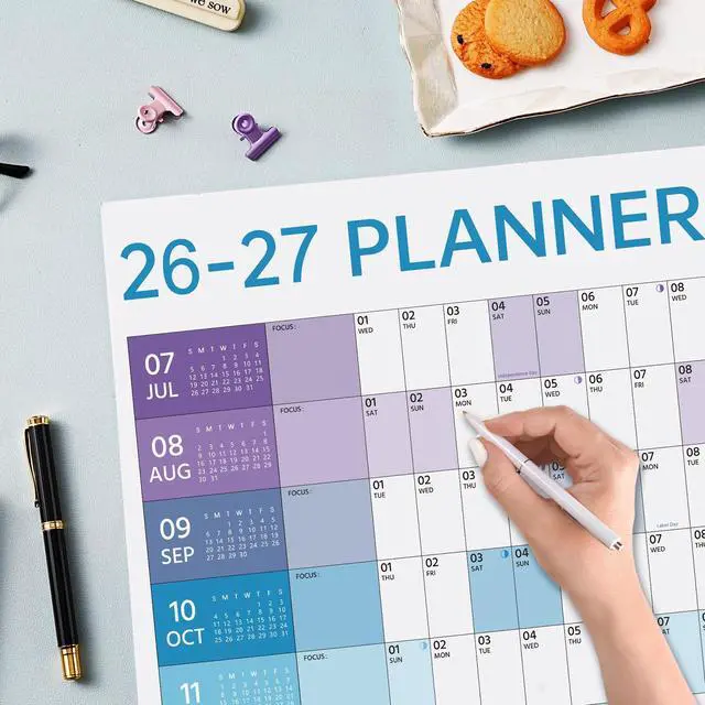 Alt view image 5 of 7 - 2026-2027 Yearly Wall Calendar - Calendar 2026-2027, Wall Calendar 12 Month, July 2026 - June 2027, 23.1"X 34.6" (Open), Full Year Calendar One Page, Annual Year Calendar with Stickers, Holidays
