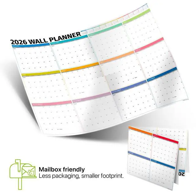 Alt view image 3 of 7 - Wall Planner 2026 - Extra Large 33 x 24 Color Full Year Wall Calendar - 12 Month Planner 2026 Yearly Planner Wall Calendar Personalized Calendar 2026 - Boxes Edition