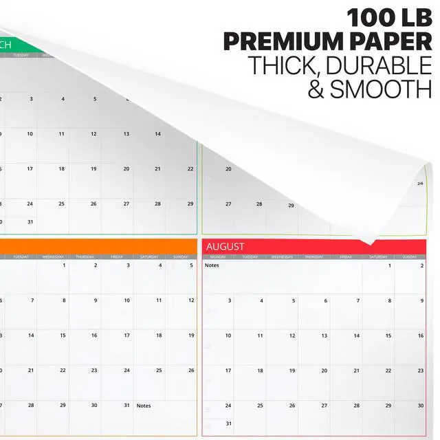 Alt view image 6 of 7 - Wall Planner 2026 - Extra Large 33 x 24 Color Full Year Wall Calendar - 12 Month Planner 2026 Yearly Planner Wall Calendar Personalized Calendar 2026 - Boxes Edition