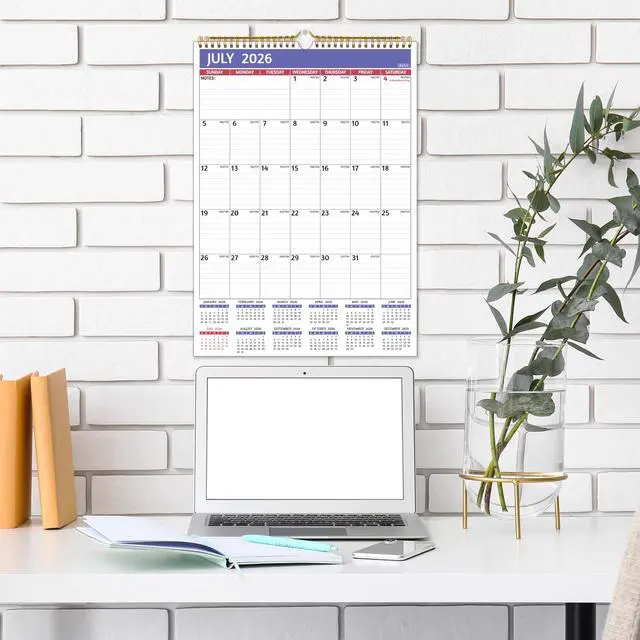 Alt view image 2 of 7 - 2026-2027 Wall Calendar - 2026-2027 Calendar, Jul 2026 - Dec 2027, 12'' x 17'' Large, 18 Monthly Calendar with Ruled Blocks, Yearly Overview, Thick Paper, Holidays, To-do Notes, Amply Writing Space
