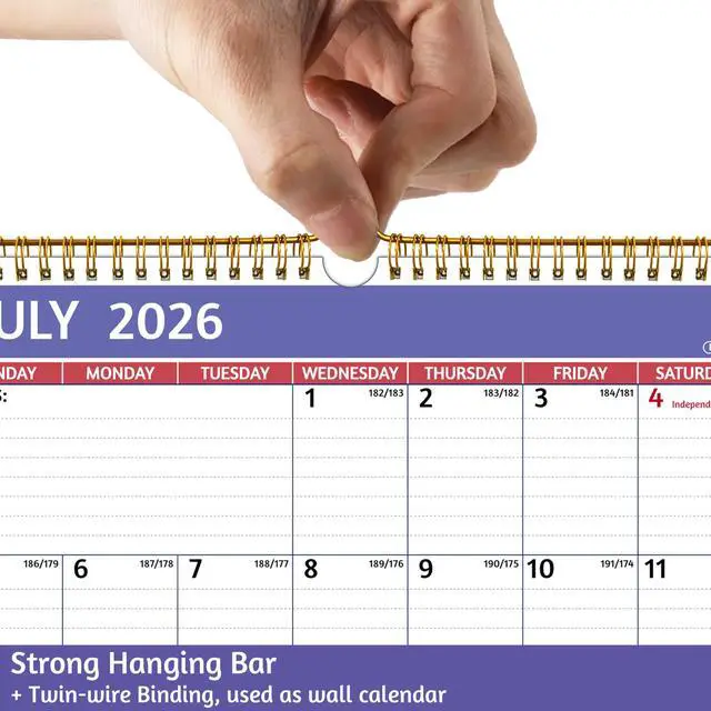 Alt view image 5 of 7 - 2026-2027 Wall Calendar - 2026-2027 Calendar, Jul 2026 - Dec 2027, 12'' x 17'' Large, 18 Monthly Calendar with Ruled Blocks, Yearly Overview, Thick Paper, Holidays, To-do Notes, Amply Writing Space
