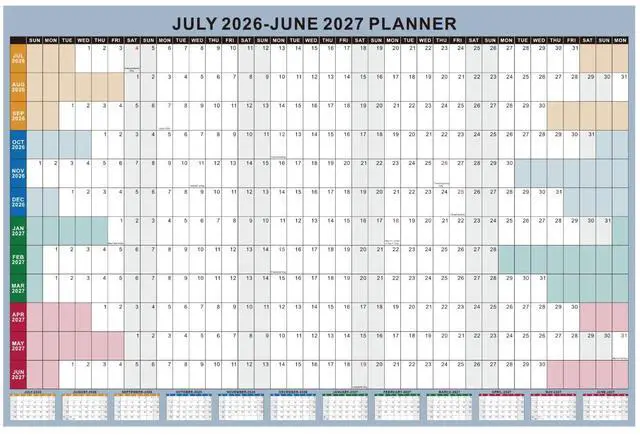Main image of 24x36 Inch Academic Wall Calendar 2026-2027, School Year Wall Planner July-june, Boho12-Month Thick Paper Calendar with Large Blocks for School, Office, Teachers & Home