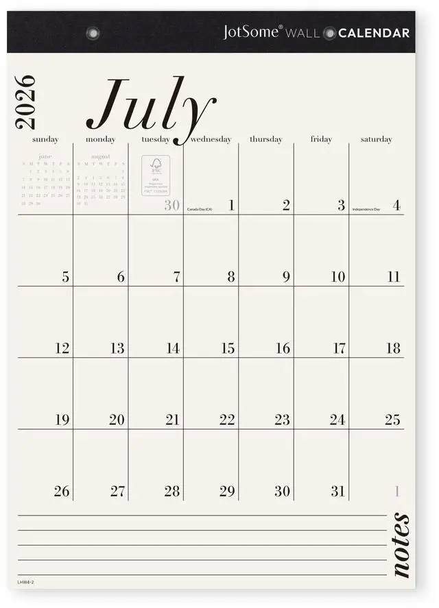 Main image of Wall Calendar 2026-2027, Large Monthly Wall Calendar 12x17 inch From July 2026 to December 2027, Big Grid Hanging Calendar with Note for Organizing