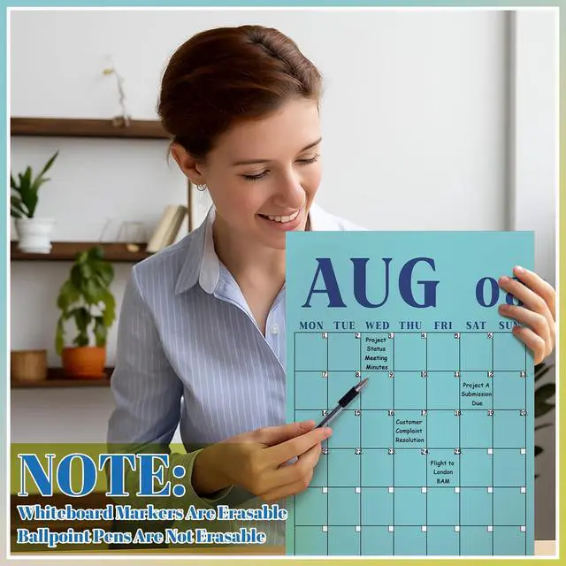 Alt view image 4 of 7 - 2026 Reusable Classroom Calendar Large Undated Dry Erase Wall Calendar 16 x 12 Inches Big Monthly Blank Planner Yearly Planning for School Organizing Office Home (Fresh Macaron)