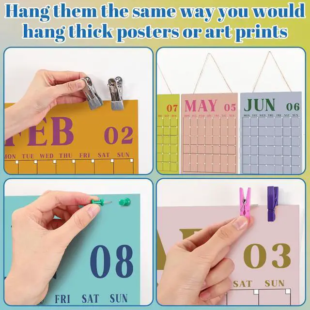 Alt view image 6 of 7 - 2026 Reusable Classroom Calendar Large Undated Dry Erase Wall Calendar 16 x 12 Inches Big Monthly Blank Planner Yearly Planning for School Organizing Office Home (Fresh Macaron)