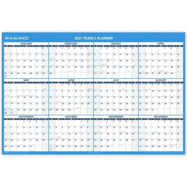 Alt view image 3 of 5 - Dry Erase Calendar 2026-2027 Academic & Regular Year Wall Planner, 12-Month, 48" x 32", Double Sided, Horizontal (PM326S28)