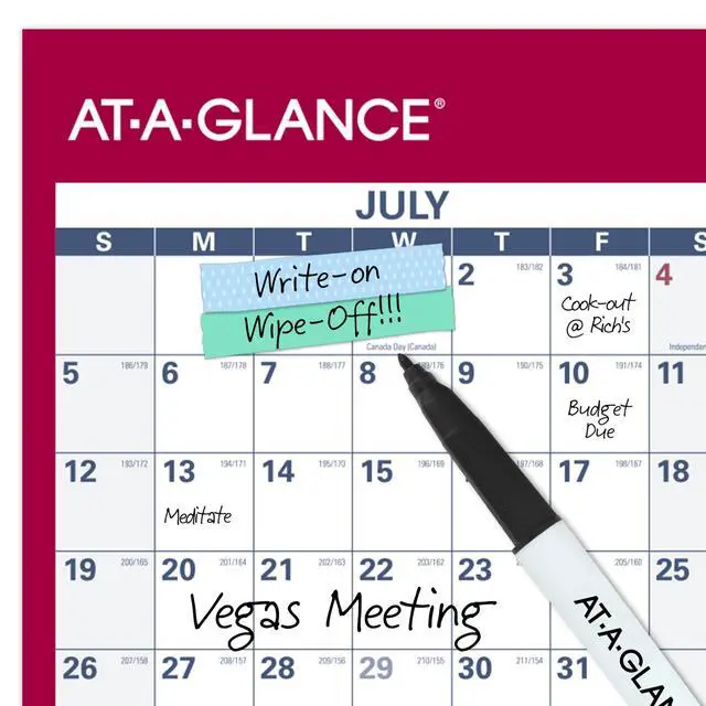 Alt view image 5 of 5 - Dry Erase Calendar 2026-2027 Academic & Regular Year Wall Planner, 12-Month, 48" x 32", Double Sided, Horizontal (PM326S28)