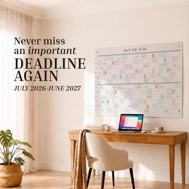 Alt view image 6 of 6 - 2026-2027 Academic Giant Dry Erase Calendar | 4ft x 3ft Full Year Planner
