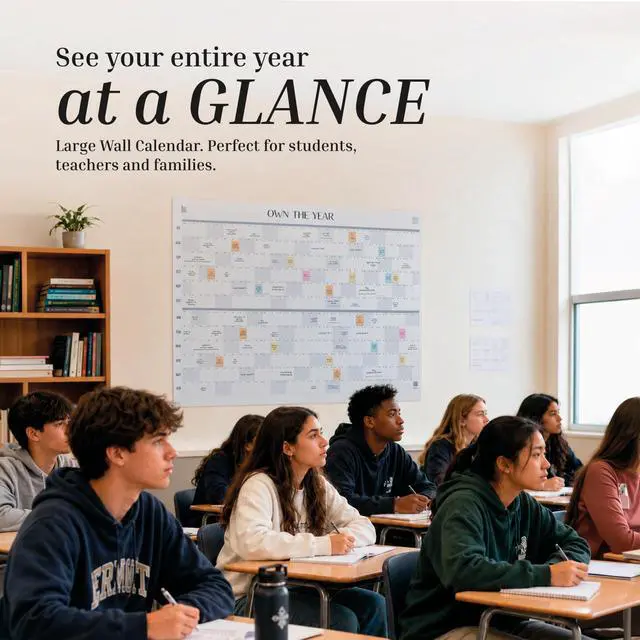 Alt view image 5 of 6 - 2026-2027 Academic Giant Dry Erase Calendar | 4ft x 3ft Full Year Planner