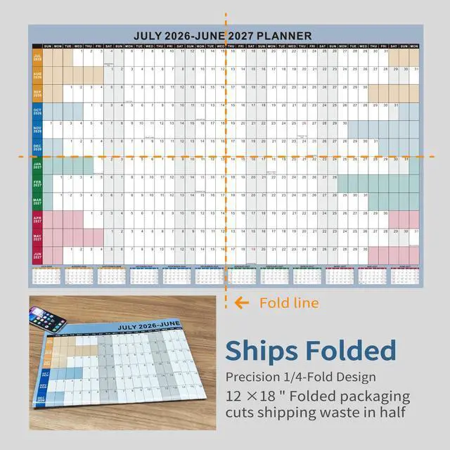 Alt view image 7 of 7 - 2026-2027 Wall Calendar - 24x36" Large Dry Erase Laminated Monthly Planner, July-June, Boho School Year Calendar for Teachers, Office, Home