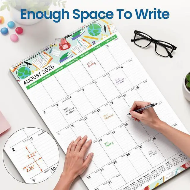 Alt view image 3 of 7 - 2026-2027 Wall Calendar Extra Large 17"x27", 21 Month July Calendar (Ends March 2028),Vertical Monthly for Wall, Seasons Color