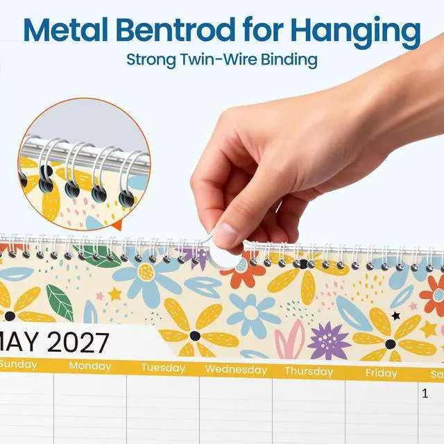 Alt view image 4 of 7 - 2026-2027 Wall Calendar Extra Large 17"x27", 21 Month July Calendar (Ends March 2028),Vertical Monthly for Wall, Seasons Color