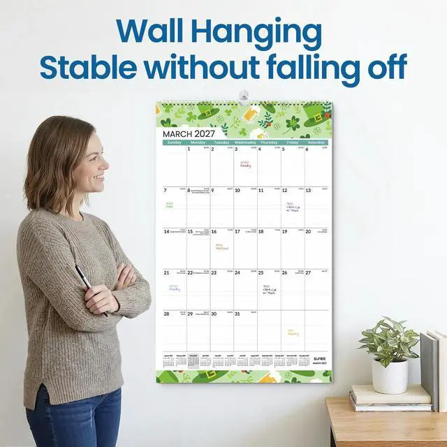 Alt view image 7 of 7 - 2026-2027 Wall Calendar Extra Large 17"x27", 21 Month July Calendar (Ends March 2028),Vertical Monthly for Wall, Seasons Color
