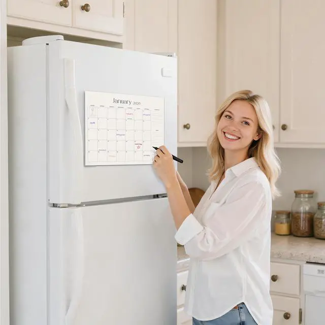 Alt view image 3 of 7 - Magnetic Calendar for Refrigerator 2026-2027, 18 Months Magnet Fridge Calendar July 2026 to December 2027, 14-1/5" x 11-1/5" Easy Planning, Simplified