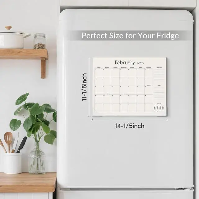 Alt view image 5 of 7 - Magnetic Calendar for Refrigerator 2026-2027, 18 Months Magnet Fridge Calendar July 2026 to December 2027, 14-1/5" x 11-1/5" Easy Planning, Simplified