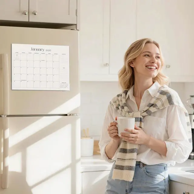 Alt view image 4 of 7 - Magnetic Calendar for Refrigerator 2026-2027, 18 Months Magnet Fridge Calendar July 2026 to December 2027, 14-1/5" x 11-1/5" Easy Planning, Simplified