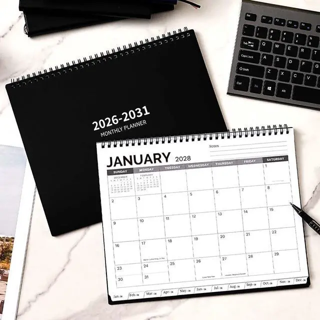 Alt view image 7 of 7 - 2026-2031 Monthly Planner - 5 Year Planner/Calendar 2026-2031, Jul 2026 - Jun 2031, 9" x 11", Tabs, 60 Months Flip Calendar, Spiral Bound Top, Black