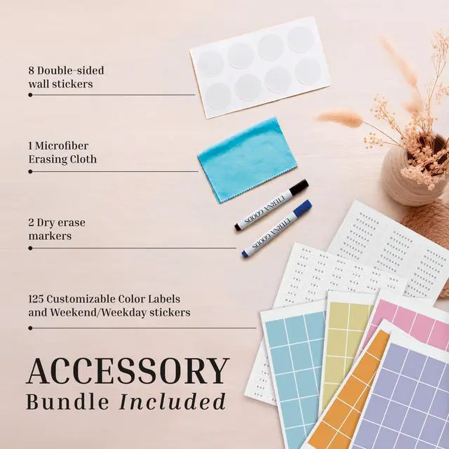 Alt view image 4 of 7 - Undated Giant Wall Calendar | 4ft x 3ft Full-Year Dry Erase Planner Start Anytime, Own The Year Jumbo Whiteboard Wall Calendar, Includes Markers, Stickers & Mounting Kit, for Home or Office