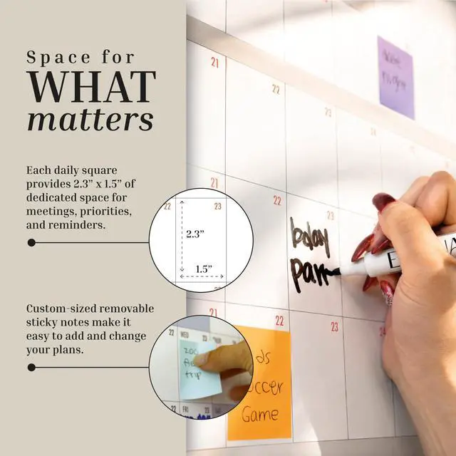 Alt view image 2 of 7 - Undated Giant Wall Calendar | 4ft x 3ft Full-Year Dry Erase Planner Start Anytime, Own The Year Jumbo Whiteboard Wall Calendar, Includes Markers, Stickers & Mounting Kit, for Home or Office