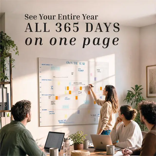 Alt view image 7 of 7 - Undated Giant Wall Calendar | 4ft x 3ft Full-Year Dry Erase Planner Start Anytime, Own The Year Jumbo Whiteboard Wall Calendar, Includes Markers, Stickers & Mounting Kit, for Home or Office