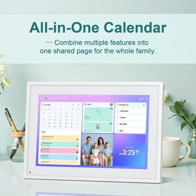Alt view image 2 of 7 - Digital Calendar, 10.1inch Smart WiFi Digital Calendar&Chore Chart, Touch Screen HD Display for Family Schedules, Share Moments Instantly from Anywhere, Gifts for Women Mom