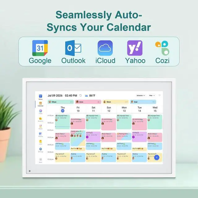 Alt view image 3 of 7 - Digital Calendar, 10.1inch Smart WiFi Digital Calendar&Chore Chart, Touch Screen HD Display for Family Schedules, Share Moments Instantly from Anywhere, Gifts for Women Mom