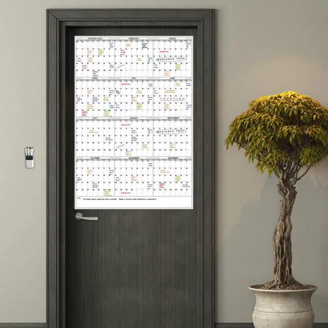Alt view image 5 of 7 - Dry Erase Wall Calendar - 38x26 Inches - Blank Undated Yearly Calendar - Whiteboard Premium Laminated Planner - Reusable Laminated Office Jumbo 12-Month Calendar (Vertical)