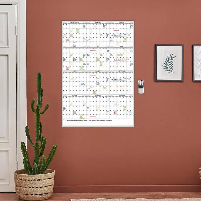 Alt view image 6 of 7 - Dry Erase Wall Calendar - 38x26 Inches - Blank Undated Yearly Calendar - Whiteboard Premium Laminated Planner - Reusable Laminated Office Jumbo 12-Month Calendar (Vertical)