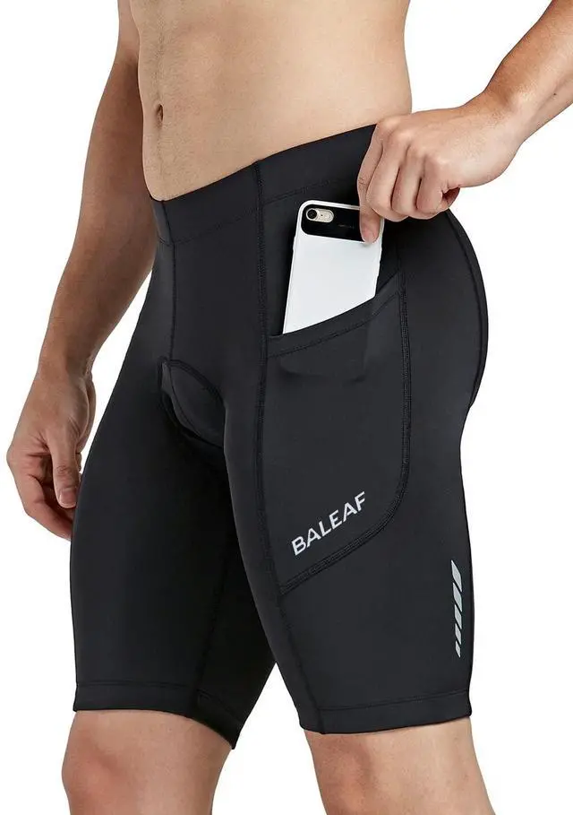 Main image of Men's Bike Shorts 3D Padded Cycling Road Biking Bicycle Riding Clothes Pockets UPF 50+ MTB Accessories Tights Black L