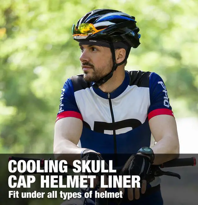 Alt view image 2 of 6 - Cooling Skull Caps Helmet Liner, Lightweight Mesh Under Helmet Cycling Motorcycle Hard Hat Sweat Liner for Men Women (Black)