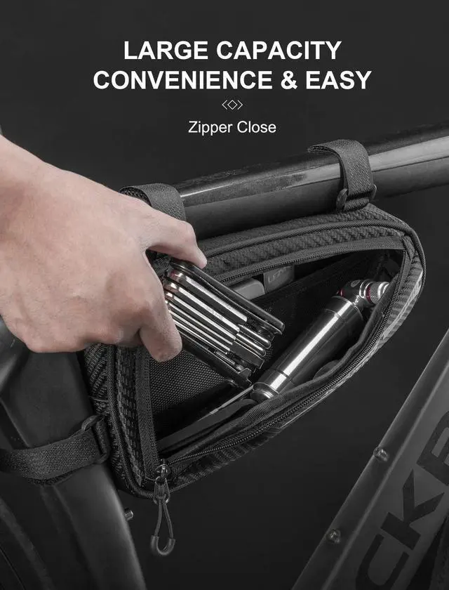 Alt view image 2 of 6 - Bike Bag Bicycle Frame Bag Bike Triangle Storage Bag Bike Accessories Pouch Cycling Pack for MTB Road Bicycle Accessories