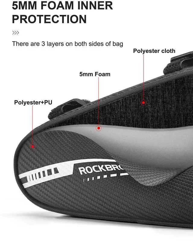 Alt view image 3 of 6 - Bike Bag Bicycle Frame Bag Bike Triangle Storage Bag Bike Accessories Pouch Cycling Pack for MTB Road Bicycle Accessories
