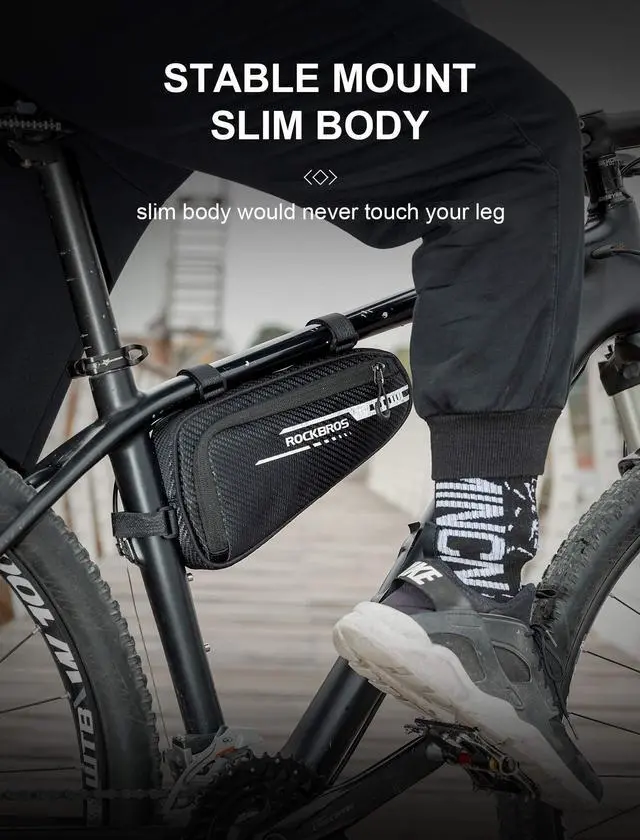 Alt view image 5 of 6 - Bike Bag Bicycle Frame Bag Bike Triangle Storage Bag Bike Accessories Pouch Cycling Pack for MTB Road Bicycle Accessories