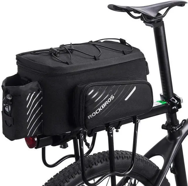 Main image of Bike Rack Bag Bicycle Bag Trunk Rear Rack Bag Bike Panniers Bike Accessories Basket Storage Luggage Saddle Shoulder Bag 13L for E bike, Bicycle With Rain Cover Biking Accessories Gear