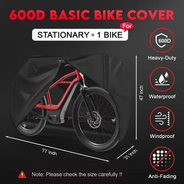 Alt view image 2 of 7 - Bike Cover for 1 Bike - 600D Bike Covers Outdoor Storage Waterproof & Heavy Duty, Bicycle Cover for Single eBike, Mountain Bike, Road Bike, Hybrid Bike, Beach Cruiser Bike, Scooter and More