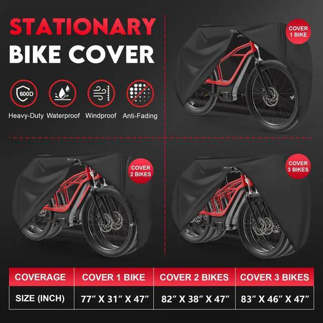 Alt view image 4 of 7 - Bike Cover for 1 Bike - 600D Bike Covers Outdoor Storage Waterproof & Heavy Duty, Bicycle Cover for Single eBike, Mountain Bike, Road Bike, Hybrid Bike, Beach Cruiser Bike, Scooter and More
