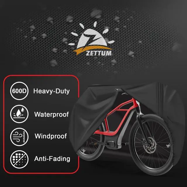 Alt view image 3 of 7 - Bike Cover for 1 Bike - 600D Bike Covers Outdoor Storage Waterproof & Heavy Duty, Bicycle Cover for Single eBike, Mountain Bike, Road Bike, Hybrid Bike, Beach Cruiser Bike, Scooter and More