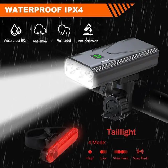 Alt view image 4 of 7 - Bike Lights for Night Riding USB Bike Light Set, Bicycle Front Headlight and Back Taillight, 3/5 Light Modes,for Road Cycling